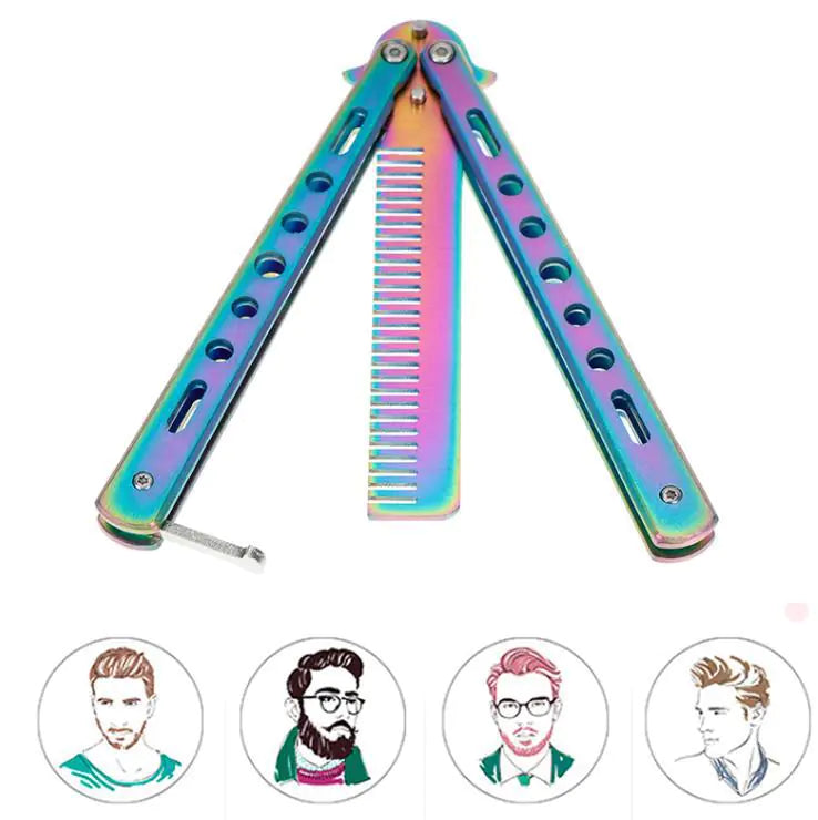 Titanium Color Butterfly Training Tool Comb