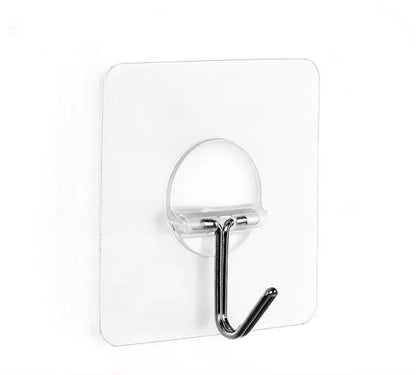 Heavy-Duty Clear Adhesive Hooks for Kitchen & Bathroom