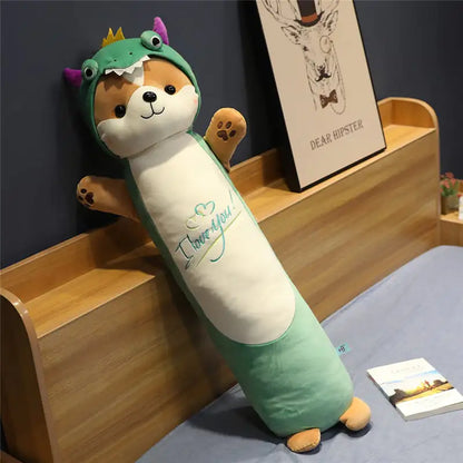 Squirrel Long Plush Nap Pillow with Removable Cover