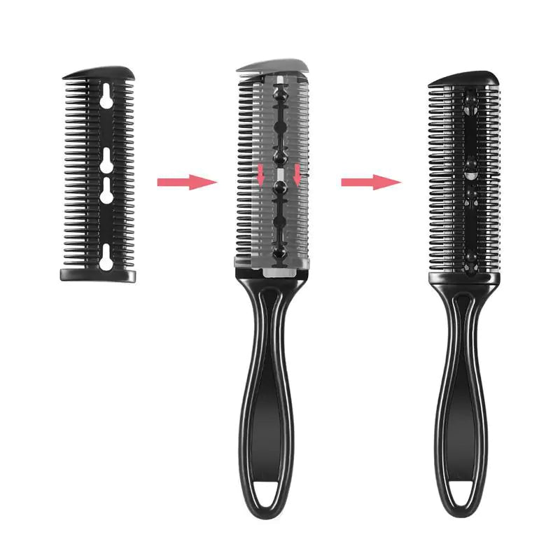 Double-Sided Hair Cutting Brush with Blade Comb