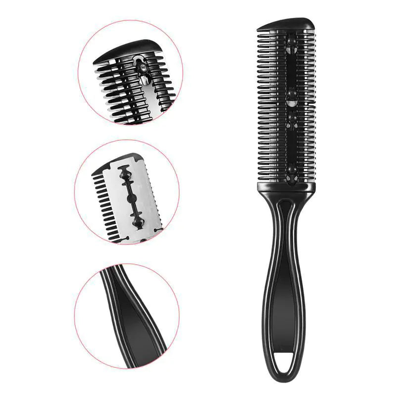 Double-Sided Hair Cutting Brush with Blade Comb