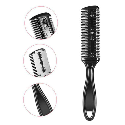 Double-Sided Hair Cutting Brush with Blade Comb