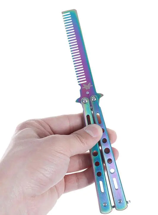 Titanium Color Butterfly Training Tool Comb