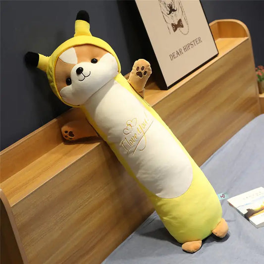 Squirrel Long Plush Nap Pillow with Removable Cover